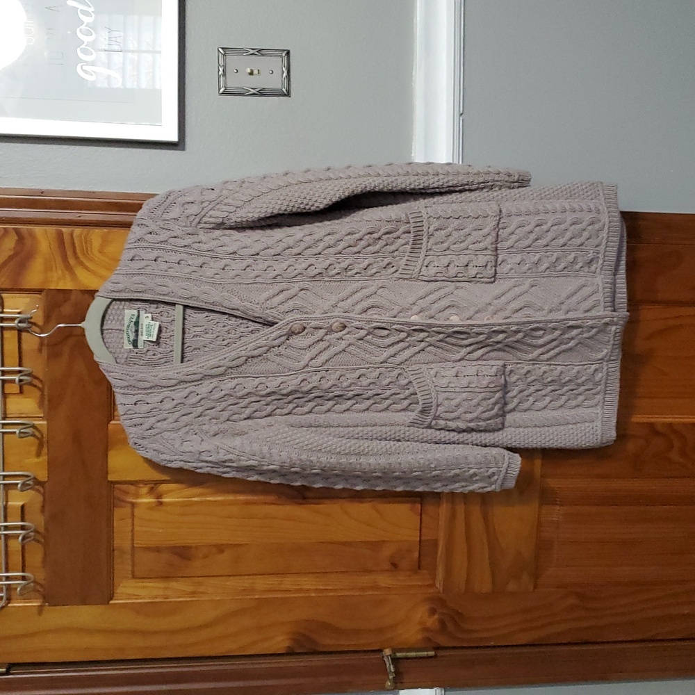 Aran Crafts Women's Cardigan in Light Gray